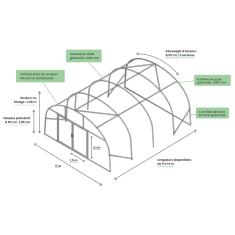 <strong>Serre de Jardin Tunnel 20 m2</strong><br/>5x4M - TULIPE